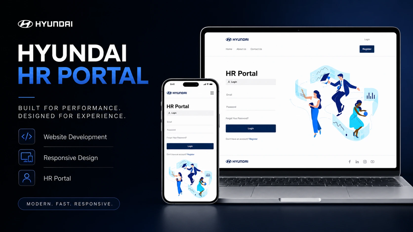 HR Portal - Hyundai Nishat - Website Development visualization screenshot 1